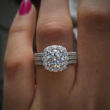 Halo Cushion Statement Ring