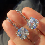 White gold zirconium drop earrings