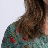 Valérie | Floral maxi dress with V-neck and three-quarter sleeves