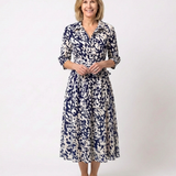 Claire | Midi dress with long sleeves and belt