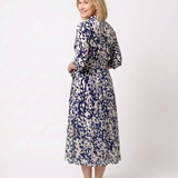Claire | Midi dress with long sleeves and belt