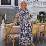 Claire | Midi dress with long sleeves and belt