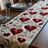 Padded Table Runner - Heart Cascade