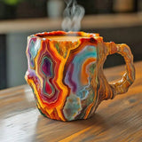 Künstlerische Kristalltasse mit Achat-Effekt