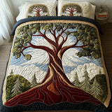 3-Piece Quilted Bed Set - Tree of Life