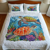3-Piece Quilted Bedding Set - Sea Turtles