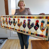 Quilted Table Runner - Flock of Roosters