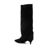 Women's Suede Kitten Heel Knee-High Boots – Roanelle