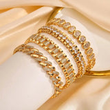 Chunky Gold Adjustable Cubic Zirconia Bracelet