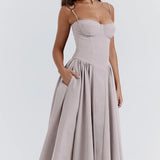 Sigrid | Sleeveless Bustier Midi Dress
