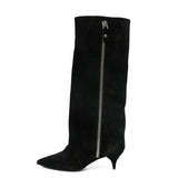 Women's Suede Kitten Heel Knee-High Boots – Roanelle