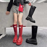 Women's Knee-High Chunky Sole Rain Boots - Noralise