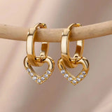 Heart-shaped Zirconium Earrings