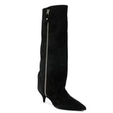 Women's Suede Kitten Heel Knee-High Boots – Roanelle