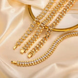 Chunky Gold Adjustable Cubic Zirconia Bracelet