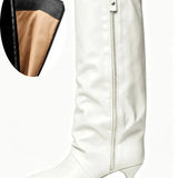 Women's Suede Kitten Heel Knee-High Boots – Roanelle