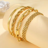 Stackable Bracelet Set with Golden Beads