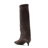 Women's Suede Kitten Heel Knee-High Boots – Roanelle