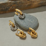 Minimalist Bicolour Oval Earrings in Gold
