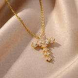 Timeless Silver Zirconium Cross Necklace