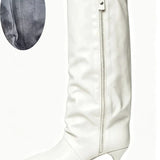 Women's Suede Kitten Heel Knee-High Boots – Roanelle