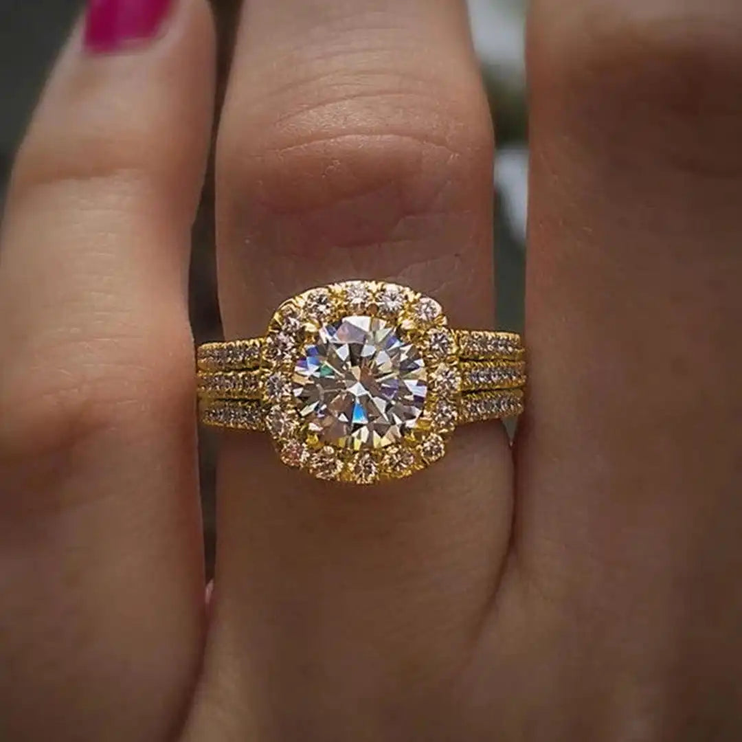 Halo Cushion Statement Ring