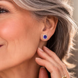 Square Sapphire Earrings