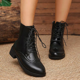 Women's Leather Lace-Up Ankle Boots – Norvienne