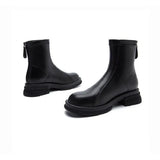 Women's Block Heel Back Zip Ankle Boots – Vantienne