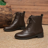 Women's Leather Lace-Up Ankle Boots – Norvienne