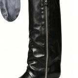 Women's Suede Kitten Heel Knee-High Boots – Roanelle