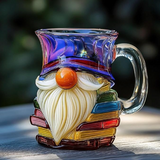 Künstlerische 3D-Tasse mit Zwerg und Büchern