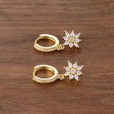 Classic Crystal Drop Earrings in Snowflake Shape