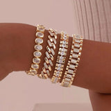 Chunky Gold Adjustable Cubic Zirconia Bracelet