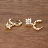 Classic Crystal Drop Earrings in Snowflake Shape