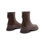 Women's Block Heel Back Zip Ankle Boots – Vantienne