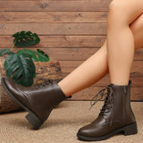 Women's Leather Lace-Up Ankle Boots – Norvienne