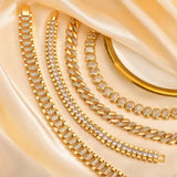 Chunky Gold Adjustable Cubic Zirconia Bracelet