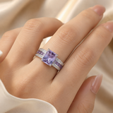 Silver ring with amethyst