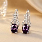Silver and Amethyst Dangle Earrings