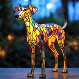 Glaslampe im Sandstrahl-Design inspiriert von Whippets