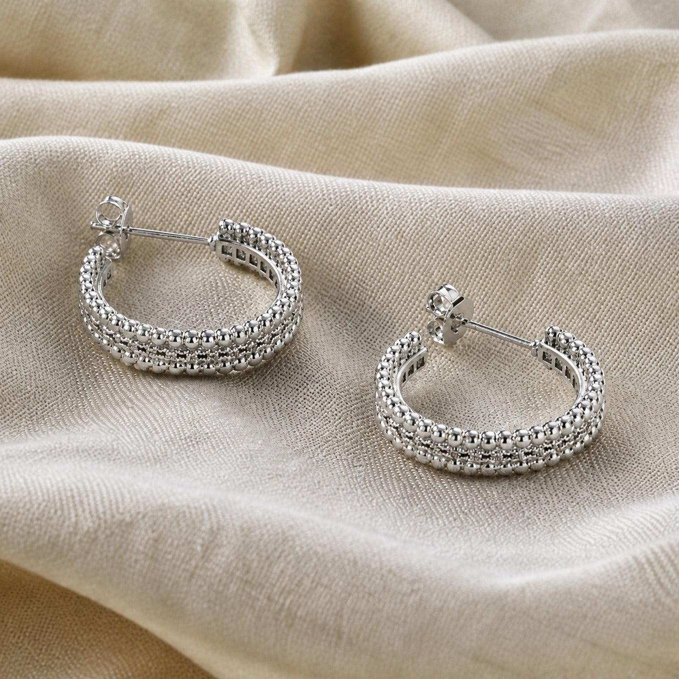 Crystal Studded Hoop Earrings