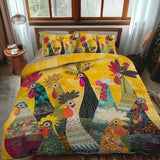 Padded Bedding Set 3 Pieces - Roosters of Dawn