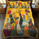 Padded Bedding Set 3 Pieces - Roosters of Dawn