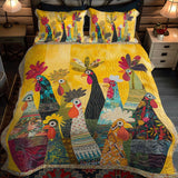 Padded Bedding Set 3 Pieces - Roosters of Dawn