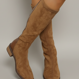 Women's Suede-Look Knee-High Block Heel Boots – Camilla