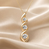 White gold necklace with infinity pendant and zircons
