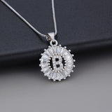 White gold necklace with initial "Z" and zirconia