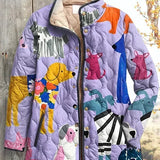 Quilted Jacket with Dogs in Lilac