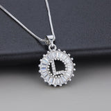 White gold necklace with initial "Z" and zirconia